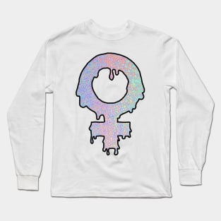 Feminist woman symbol girl power hologram Long Sleeve T-Shirt